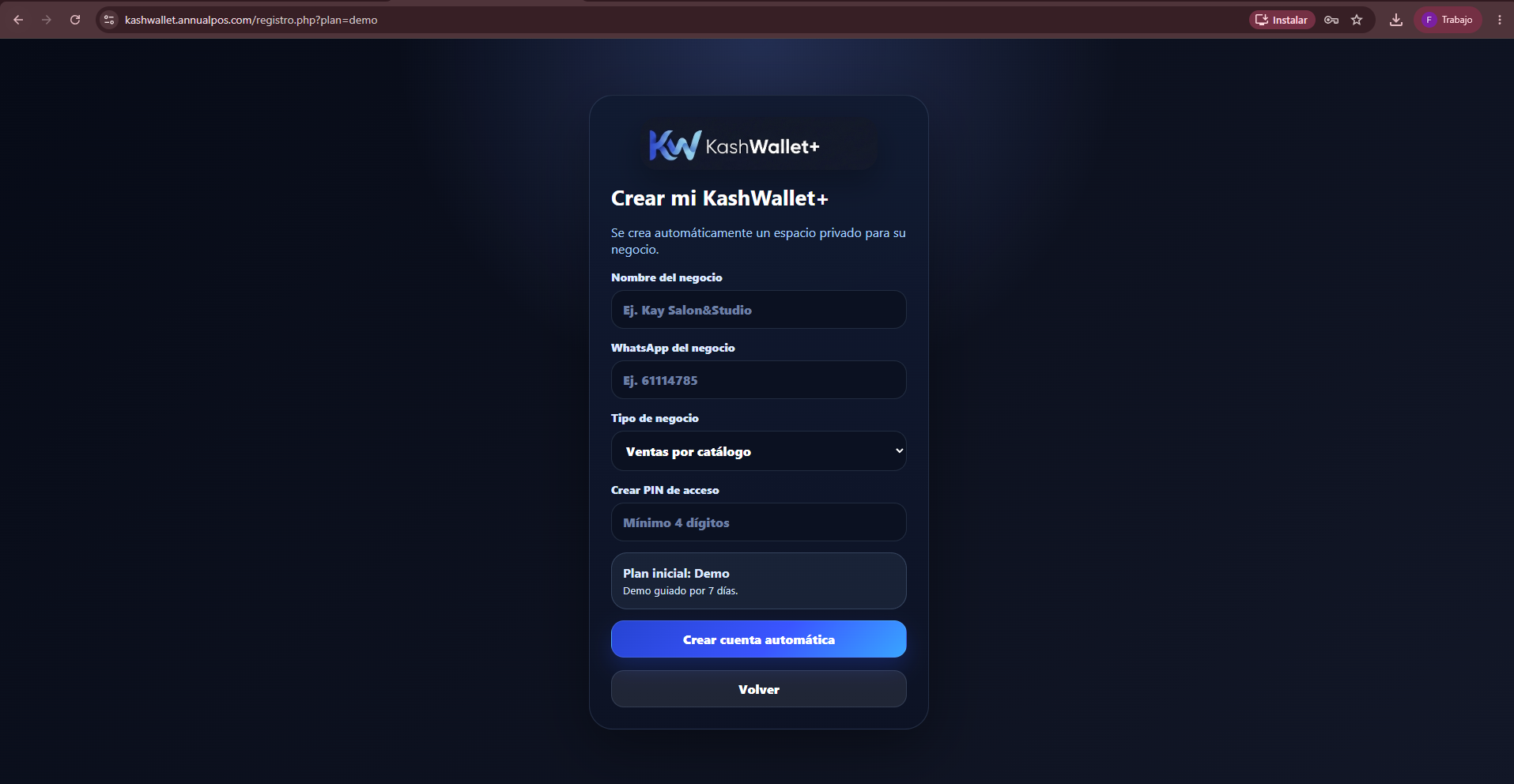 Registro web